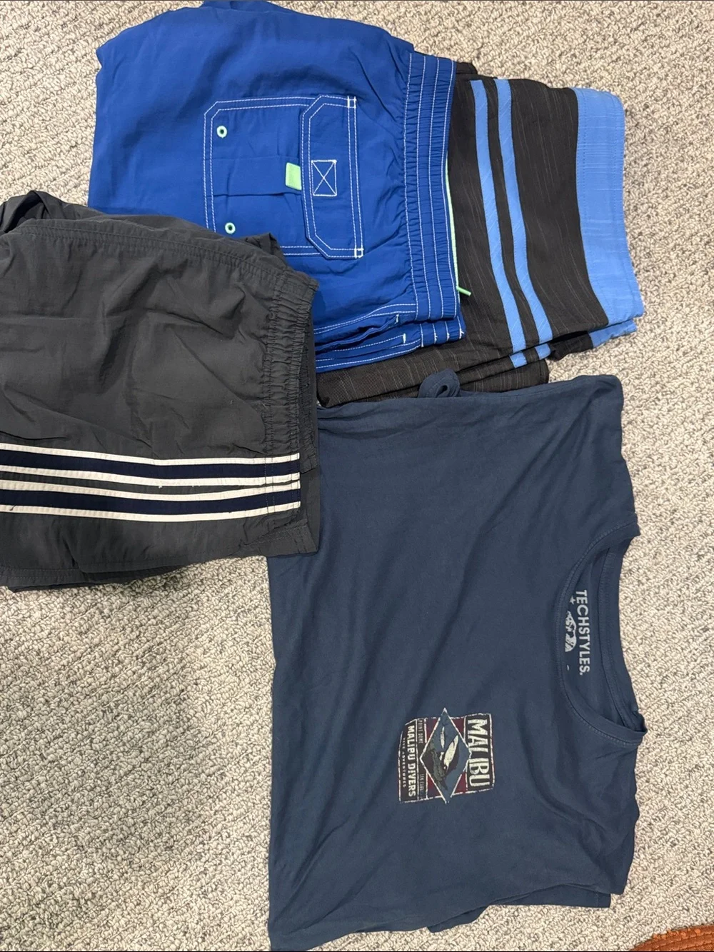 Men’s 6pc Swim Bundle L/XL/38 Caribbean Roundtree Malibu Sun Shirts